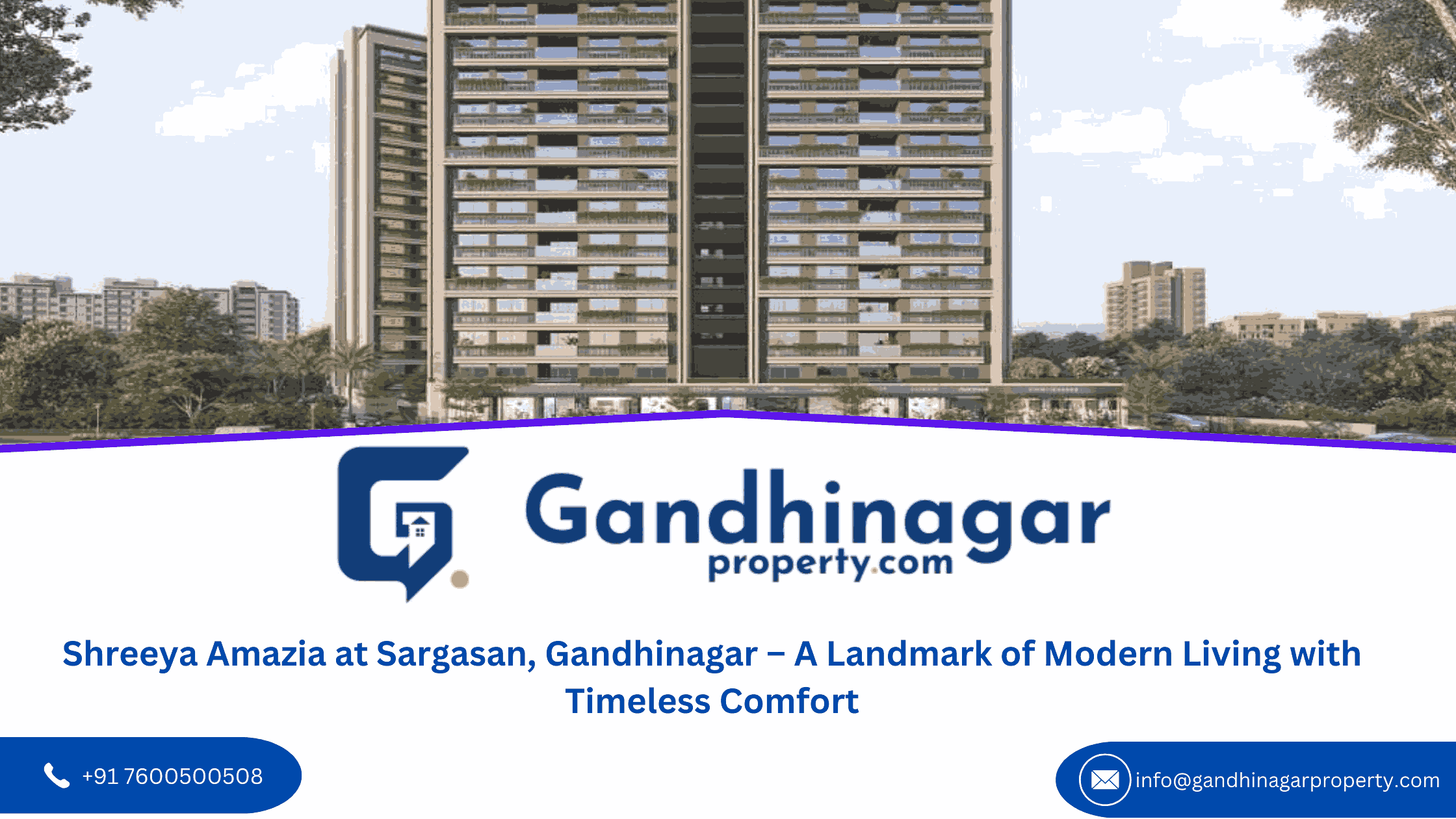 Shreeya Amazia at Sargasan Gandhinagar  A Landmark of Modern Living with Timeless Comfort
