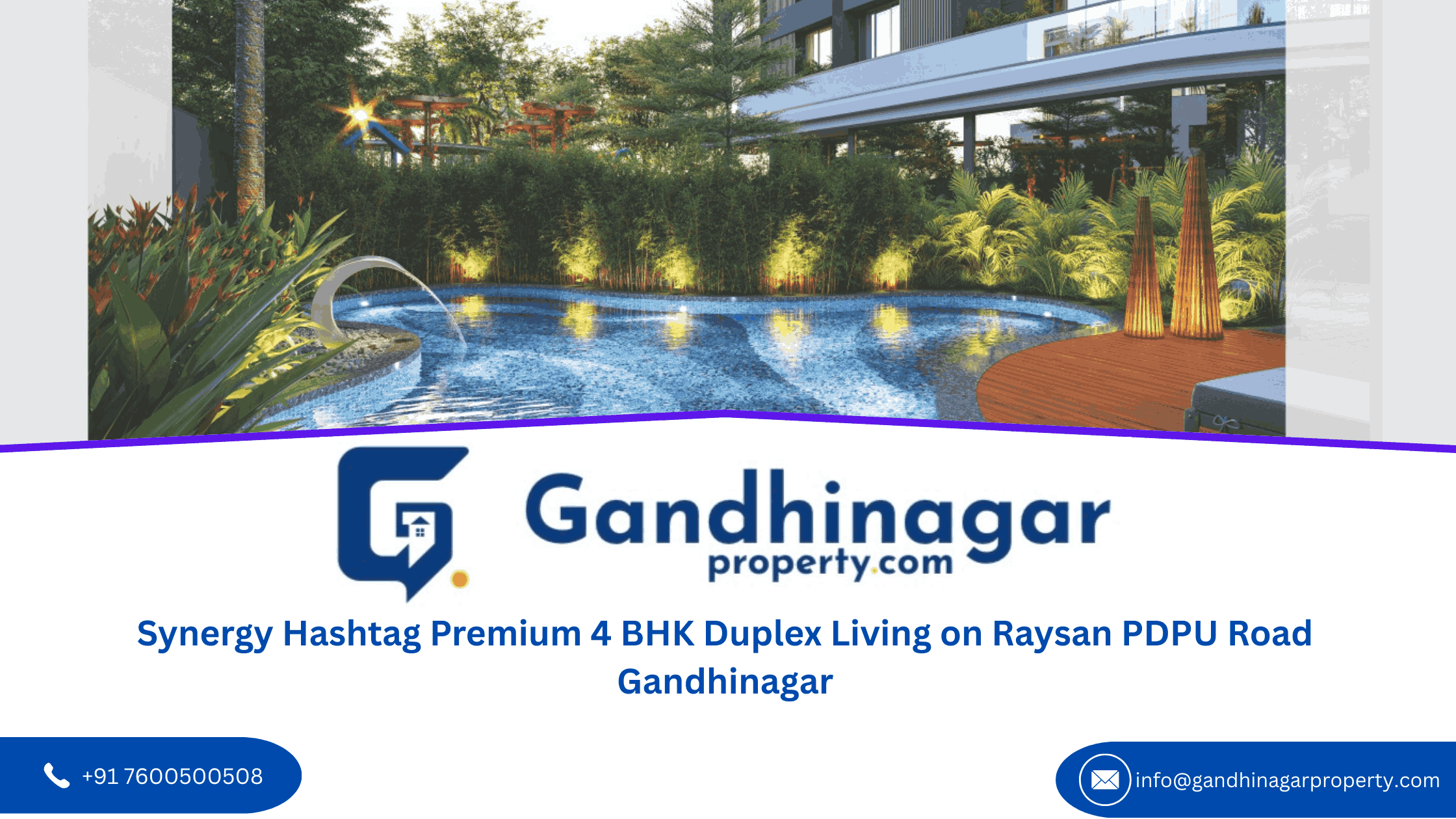 Synergy Hashtag Premium 4 BHK Duplex Living on Raysan PDPU Road Gandhinagar
