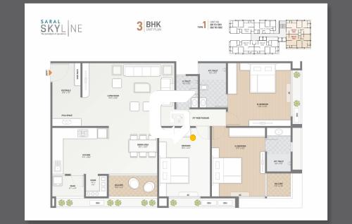Saral Skyline 3bhk floor plan Saral Skyline 3bhk floor plan
