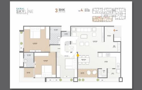 Saral Skyline Flat layout plan Saral Skyline Flat layout plan